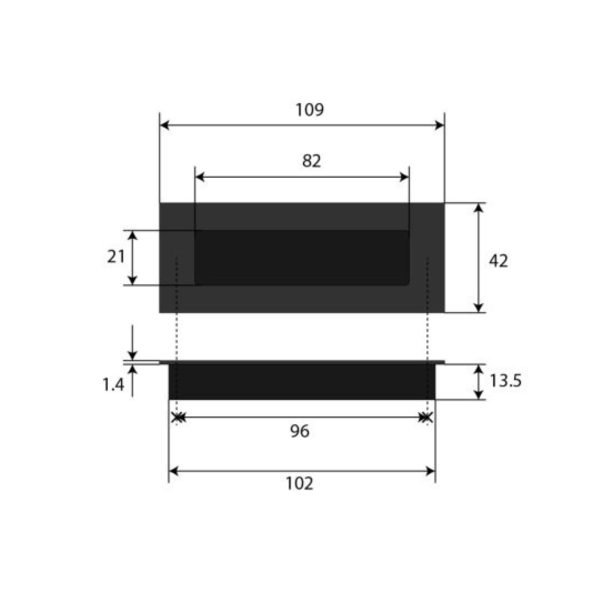 Tirador Para Muebles Cubeta Olimpia Negro 96mm MEATON - Imagen 2