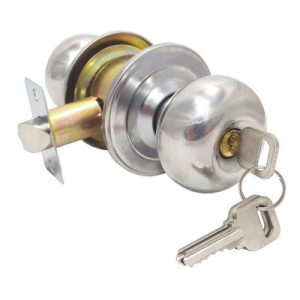 Pomo Media Bola Acero Inoxidable Satinado Con Llave