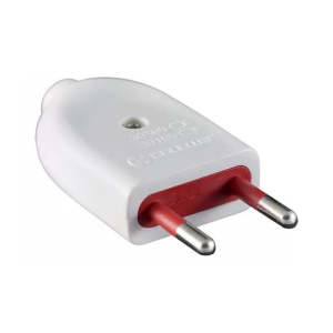 Ficha Macho 2 En Línea 10amps Blanca