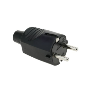 Ficha Macho Schuko 16amps Goma Negra