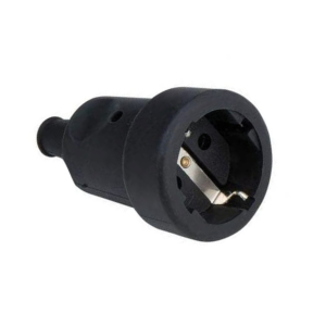 Ficha Hembra Schuko 16amps Goma Negra