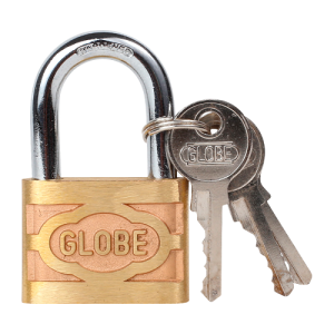 Candado De Bronce GLOBE Con 3 Llaves