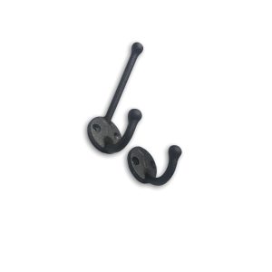 Gancho Percha Fina Base Redonda En Aluminio Pintado Negro Mate