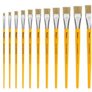 Pincel Para Artesanías Con Punta Plana Mango Amarillo Modelo 615 ROMA