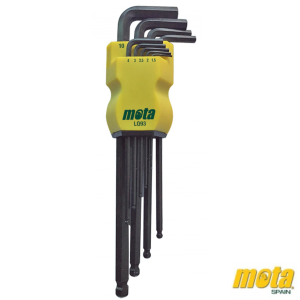 Juego De 9 Llaves Allen Hexagonales Extra Largas MOTA