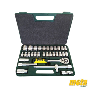 Juego 32 Piezas Bocallaves Y Accesorios En Caja Plástica Encastre 1/2" MOTA